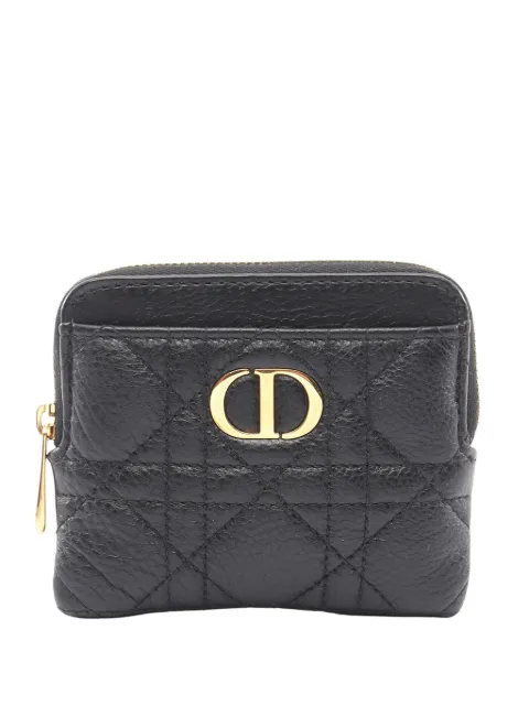 Christian Dior Pre-Owned 2010-2026 Lambskin Cannage Caro coin pouch Black MG38Y0M46CXMD09J