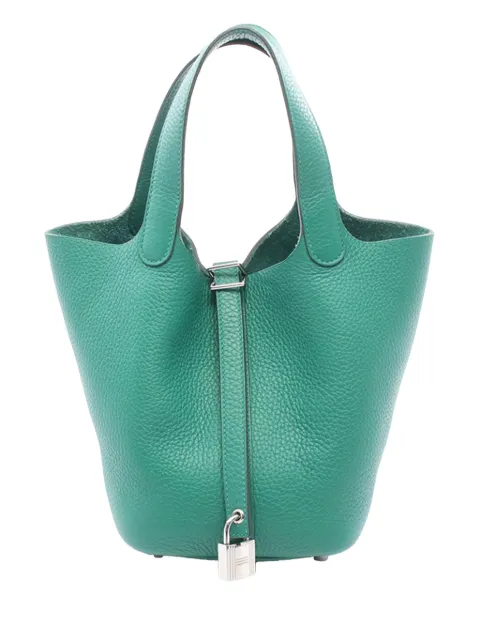 Hermès Pre-Owned 2024 Clemence Picotin Lock 18 handbag Green G5Z9B5637WNCVTIK