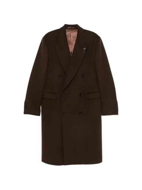 Lardini pin-lapel double-breasted coat Brown AC40408ECN65601
