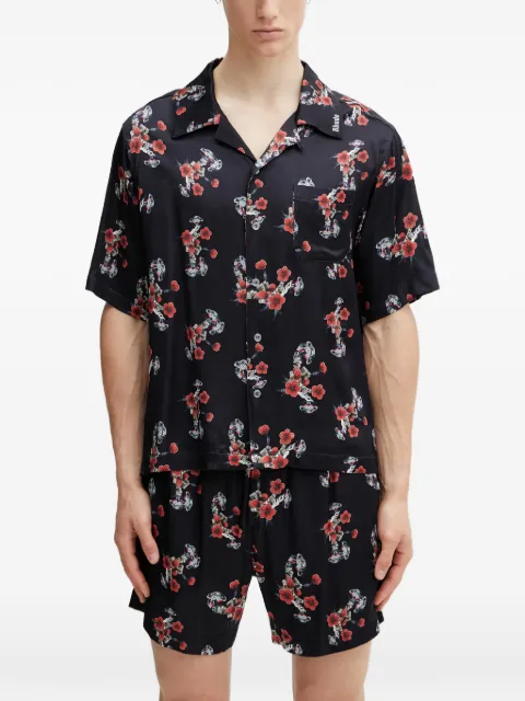 RHUDE floral-print silk shirt Black RHSS26SR04358