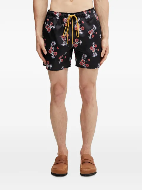 RHUDE floral-print drawstring swim shorts Black RHSS26SH01108