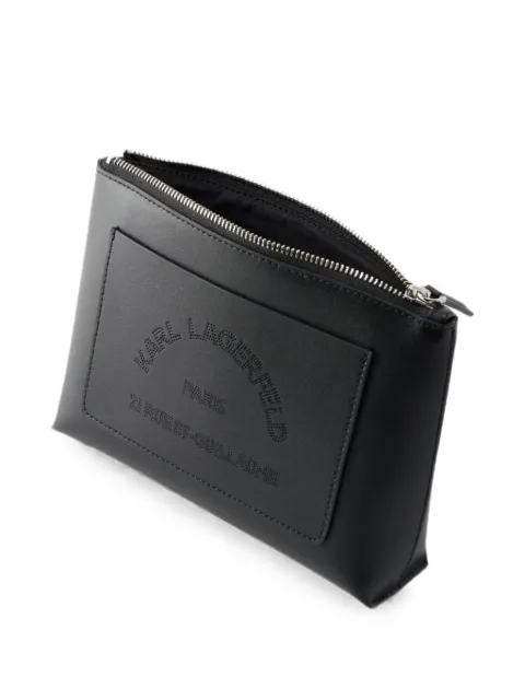 Karl Lagerfeld logo-perforated make-up bag Black B3W320401AV