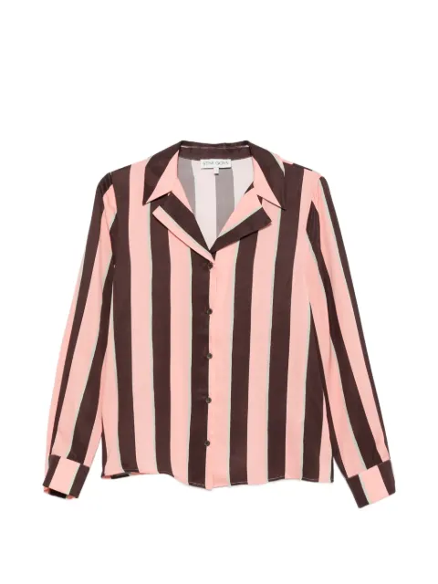 Stine Goya striped button-up shirt Brown SGT157T1572263