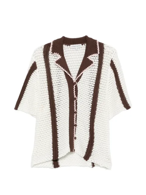 Stine Goya crochet-knit striped cardigan White SGPF26K087