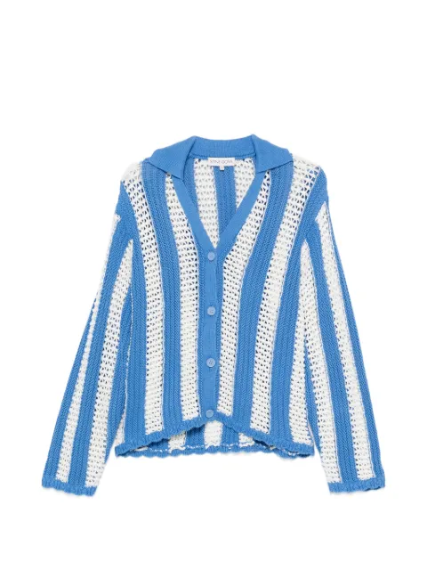 Stine Goya striped open-knit cardigan Blue SGPF26K034