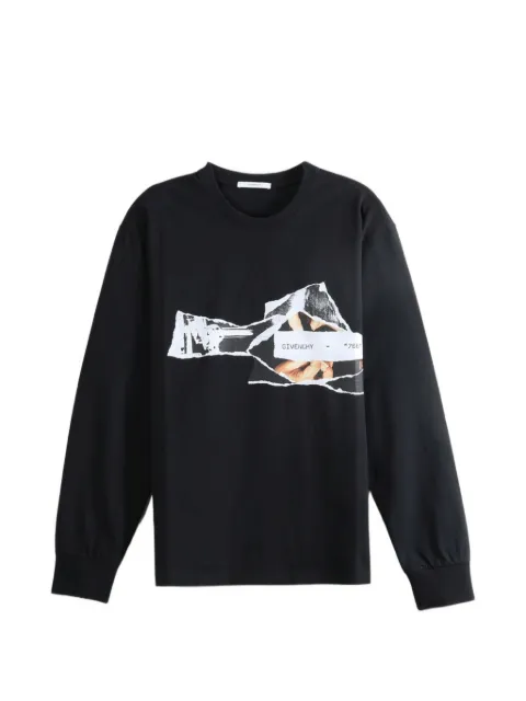 Givenchy graphic-print long-sleeve T-shirt Black BM71MH3YUC