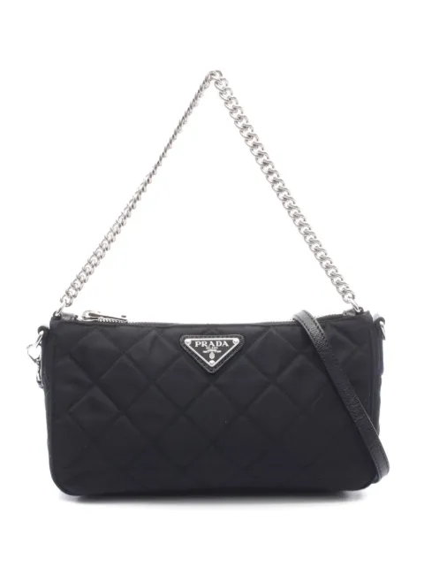 Prada Pre-Owned 2010s quilted chain shoulder bag Black 1080904