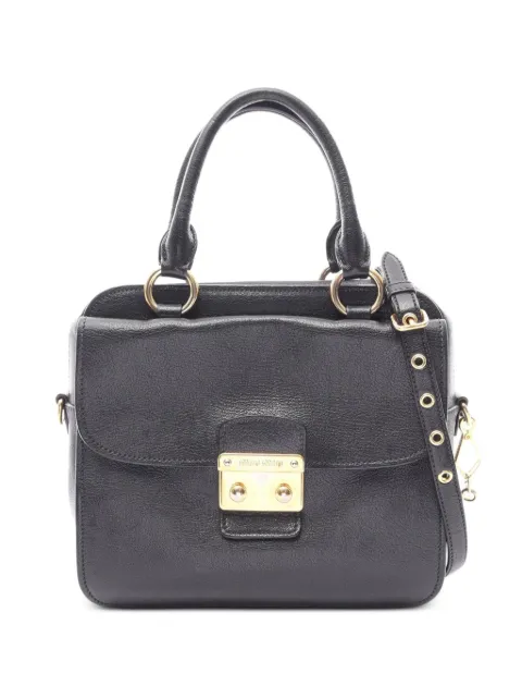 Miu Miu Pre-Owned 2000s leather shoulder bag Black 1080916