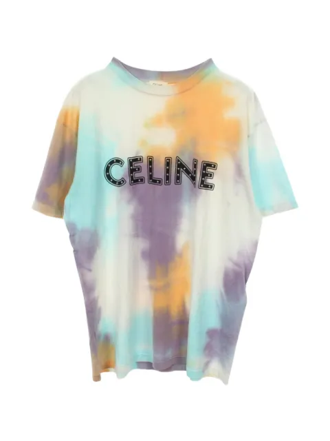 Celine Pre-Owned 2000s stud logo tie-dye T-shirt Neutrals 1078736