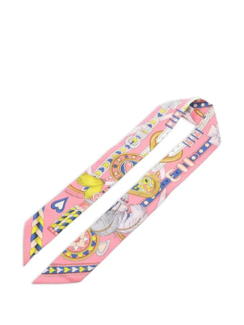 Hermès Pre-Owned 2010s Harnais de Coeur silk scarf Pink 1080190