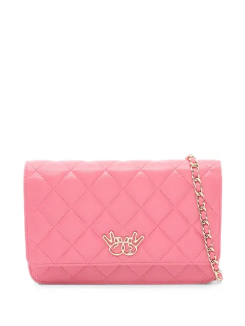 CHANEL Pre-Owned 2016-2017 matelassé Double Peace shoulder bag Pink 108113122838804