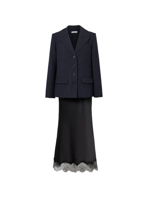Self-Portrait tailored blazer satin midi dress Black AW26061MGR