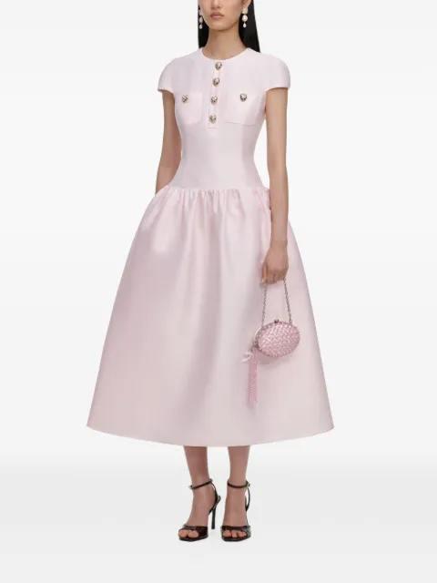 Self-Portrait pink taffeta buttoned midi dress Pink AW26074MP