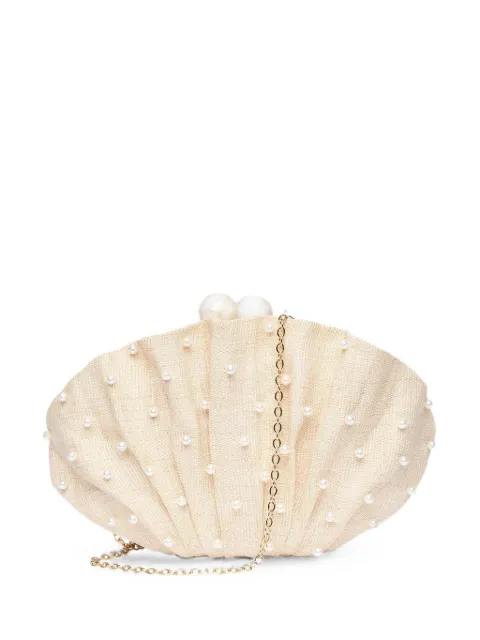Poolside Origami Scallop clutch bag Neutrals PSORIGP001