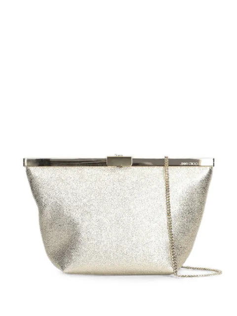 Jimmy Choo Ganache glitter-effect frame clutch bag Silver J000183848