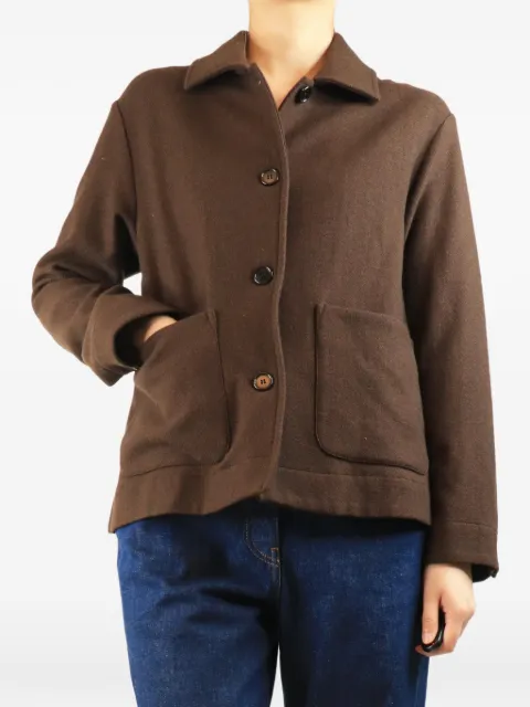 Margaret Howell button-up patch-pocket jacket Brown CHOCOLATEBROWNYAKBLENDJACKET