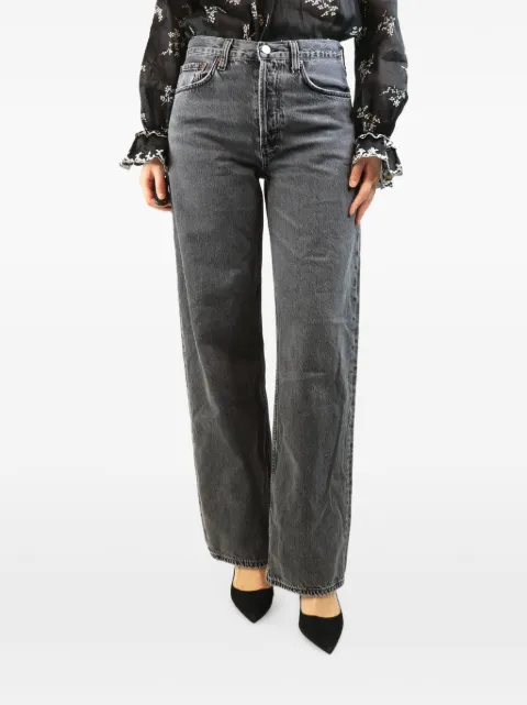 AGOLDE cotton wide-leg jeans Grey WASHEDGREYWIDELEGJEANS