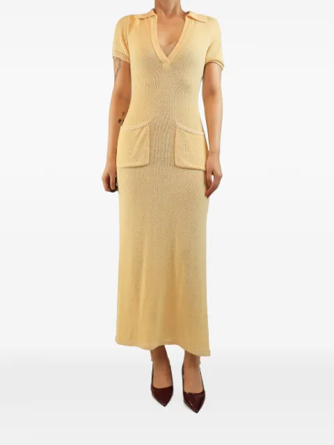 Proenza Schouler knit-construction short-sleeved maxi dress Yellow BUTTERYELLOWKNITDRESS