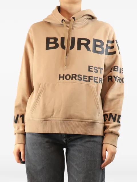 Burberry Pre-Owned Horseferry printed hoodie Neutrals BEIGEHORSEFERRYPRINTHOODIE
