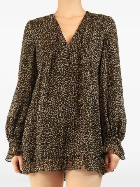 Saint Laurent Pre-Owned leopard-print mini dress Brown BROWNLEOPARDPRINTMINIDRESS