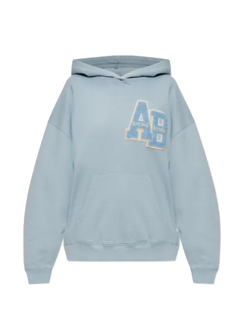 ANINE BING Harvey logo-patch hoodie Blue A0812313BEL30