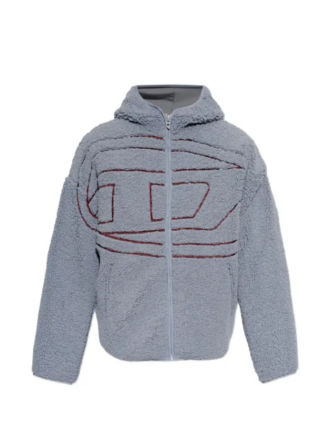 Diesel Teddy logo-embroidered hoodie Grey A189470KIBT
