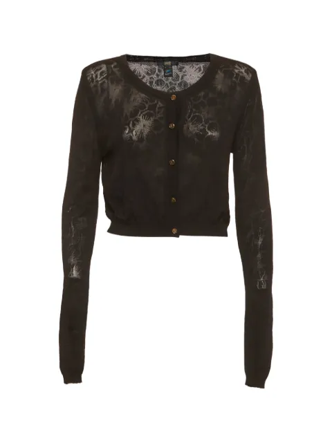 Roberto Cavalli Vintage floral-patterned cropped cardigan Black 1295852