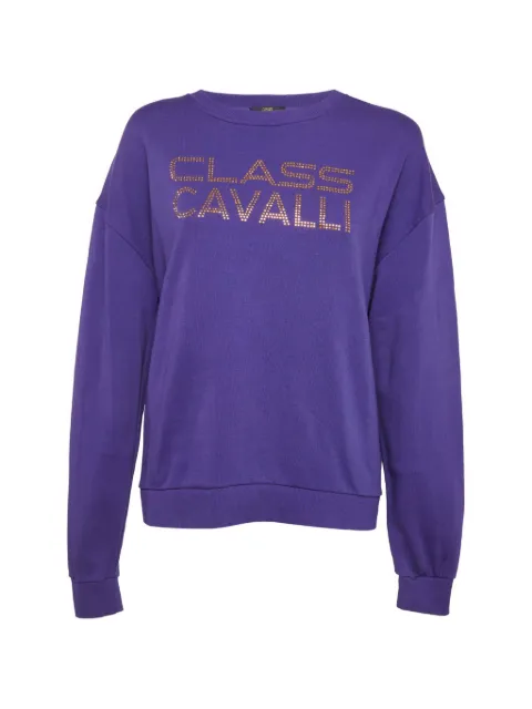 Cavalli Class logo-studded sweatshirt Purple 1300244