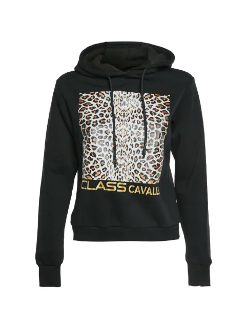 Roberto Cavalli Vintage leopard-print hoodie Black 1324051