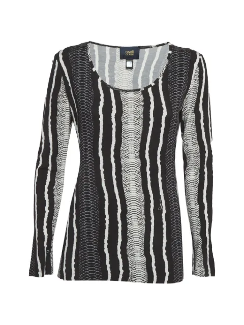 Cavalli Class snakeskin-print long-sleeve top Black 1303319