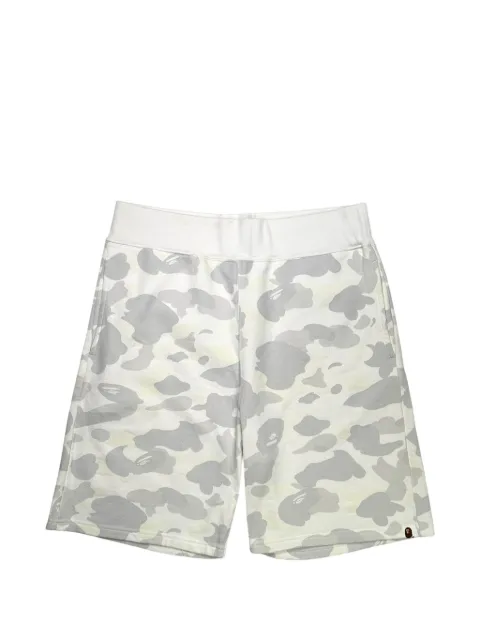 A BATHING APE® glow-in-the-dark camo-print shorts White BGITDCSW