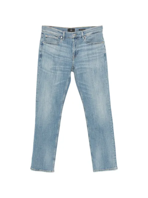 7 For All Mankind faded-effect logo-patch jeans Blue 7T4D0F97