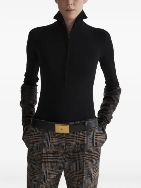 Mugler column jersey top Grey 26F1TO09001038