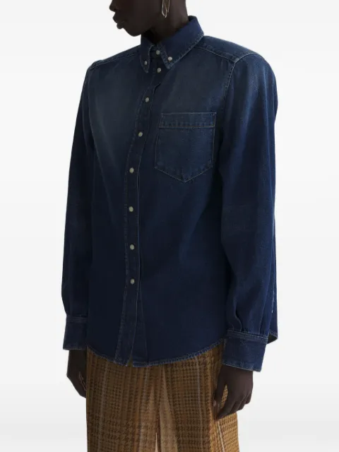 Mugler shoulder padded denim shirt Blue 26F6TO08412038