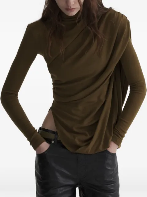 Mugler cascade sleeves top Green 26F1TO09051038
