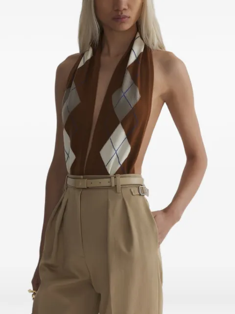 Mugler cashmere argile bodysuit Brown 26F2BO03241146