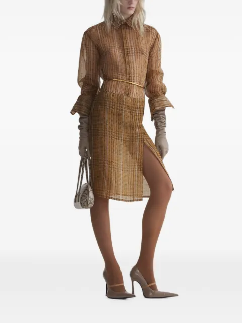 Mugler sheer organza shirt Neutrals 26F1TO0867397