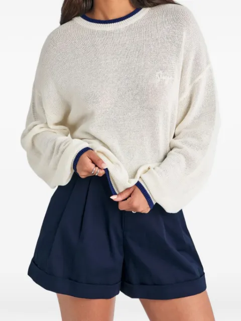 SEROYA Kris contrast-trim sweater Neutrals SPF26587612