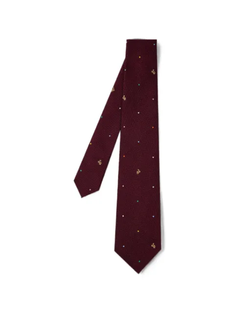 Paul Smith burgundy silk Polka Dot Rabbit tie Red M1A0TIEW41794