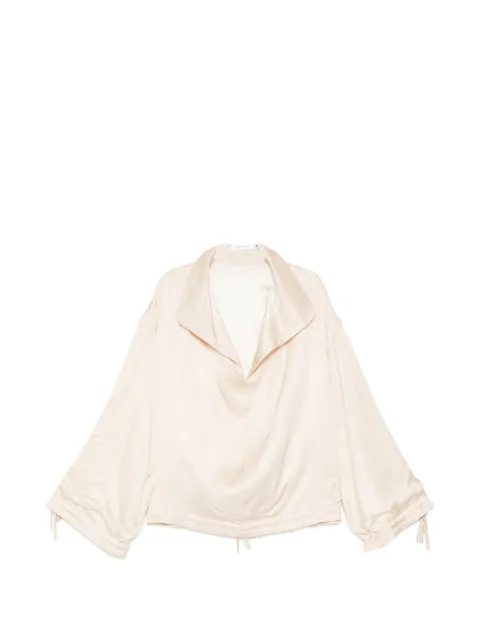 Aya Muse satin-finish V-neck top Neutrals AMSS2638