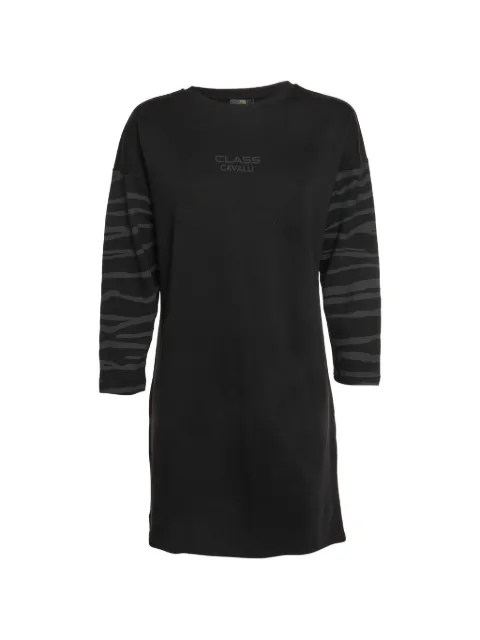 Cavalli Class logo-print jersey mini dress Black 1328619