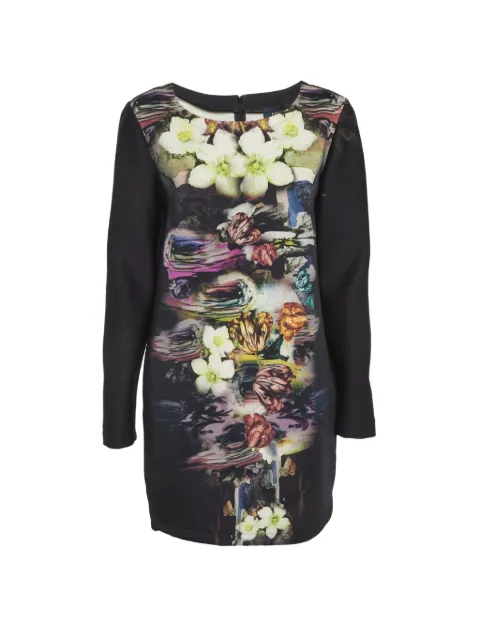 Cavalli Class floral-print shift mini dress Black 1303335