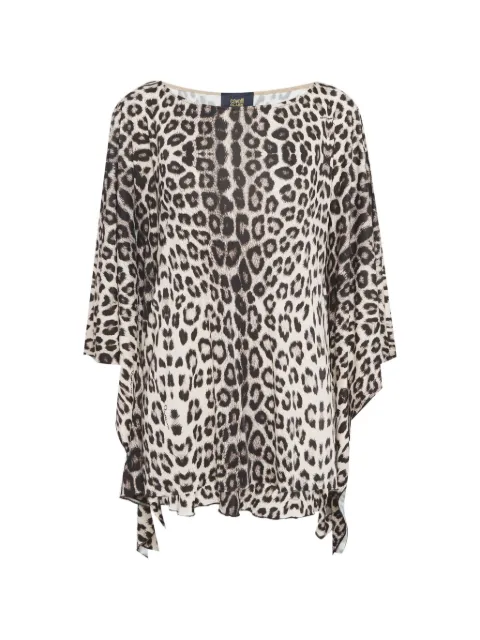 Roberto Cavalli animal-print kaftan top Neutrals 1303746