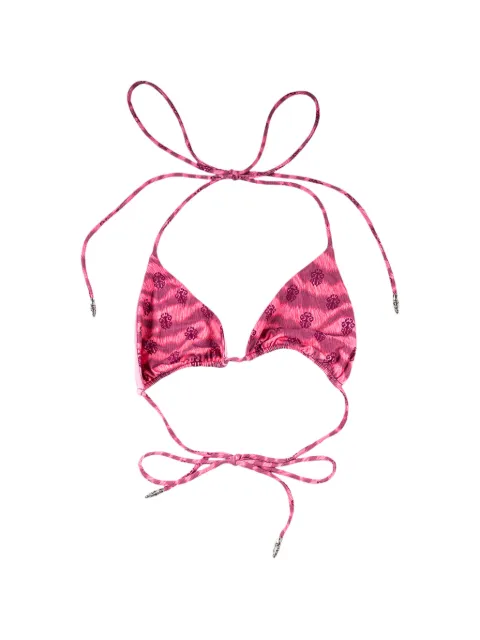 Chrome Hearts x Dipped Dagger tiger-print bikini Pink CHRM1403