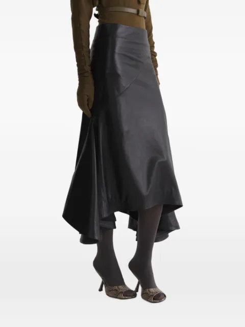 Mugler asymmetric leather mermaid skirt Black 26F9JU06049046