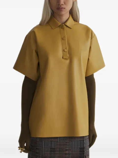 Mugler leather polo shirt Yellow 26F9TS01269046