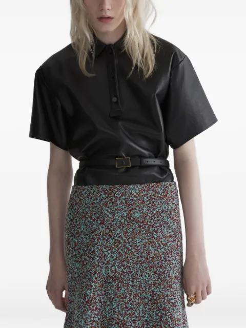Mugler leather polo shirt Black 26F9TS01269046