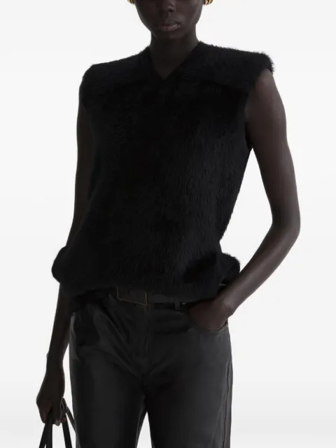 Mugler brushed-knit sleeveless top Black 26F2TO09121145