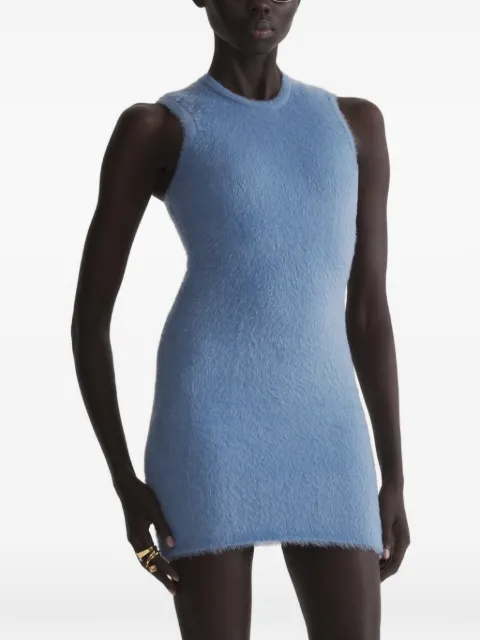 Mugler mini brushed knit dress Blue 26F2RO18761145