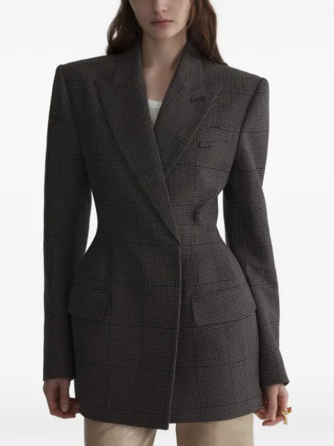 Mugler ink and taupe check stockman jacket Brown 26F1VE04791040